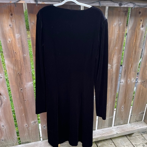 French Connection Women's Zella Aurore Velvet Long Sleeves Mini Dress Black Sz 4 - Picture 4 of 5